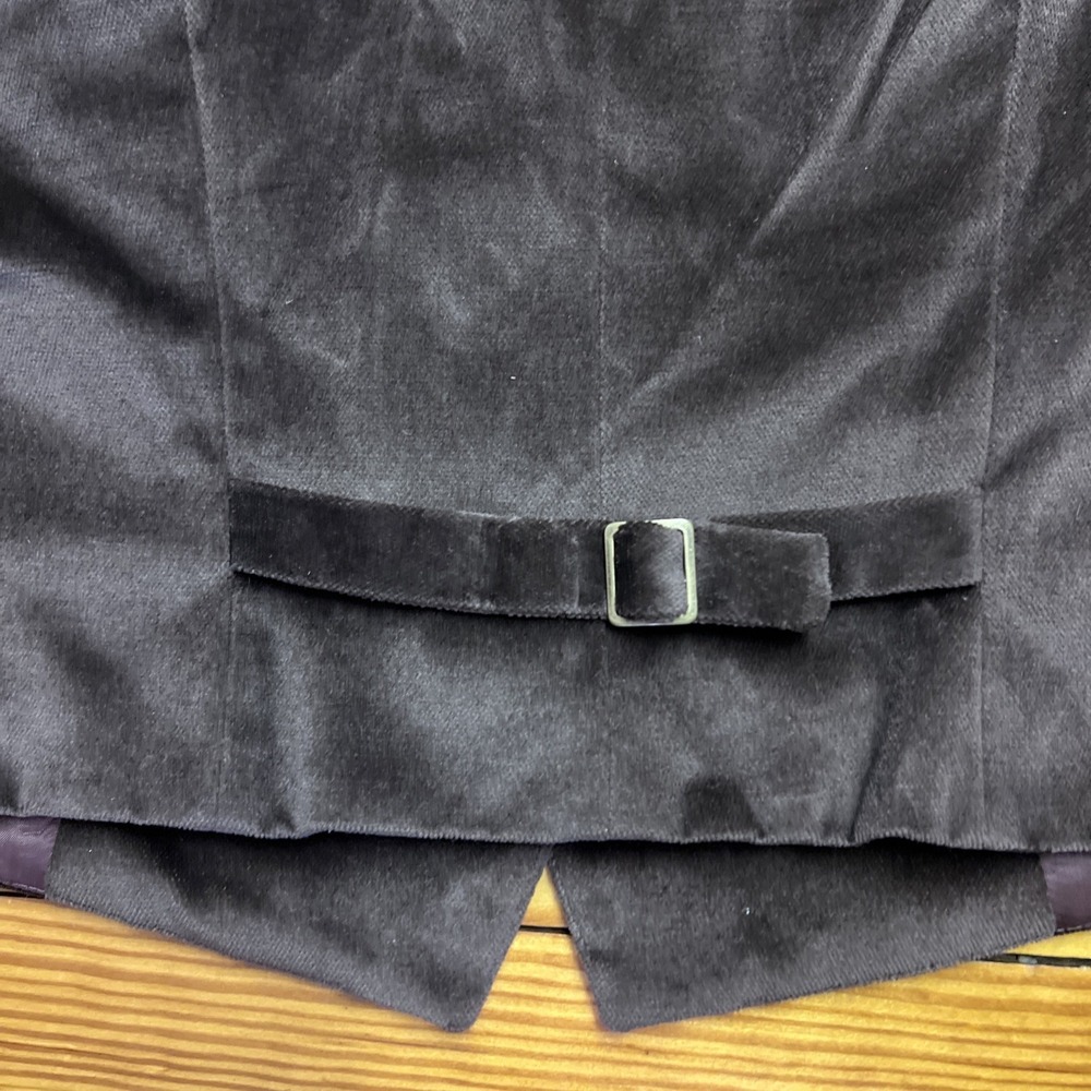 Vintage Liz Sport Lizsport Velvet Vest Size 12 Brown Button Up 90's Y2K - Picture 6 of 8